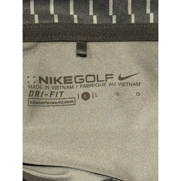 Nike Golf Dri-Fit Women's Large Black Geometric Print Short Sleeve Polo Shirt - Picture 9 of 10